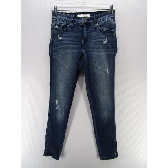 KanCan Denim - Kancan Jeans 5 Ripped Distressed Skinny Mid Rise Stretch Faded Preppy